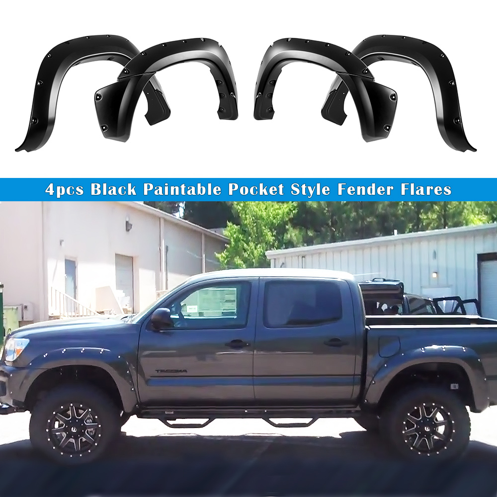 2012-2015 Toyota Tacoma Fleetside 73.5" Bed Front and Rear Wheel Arches Fender Flare Pocket Dimple