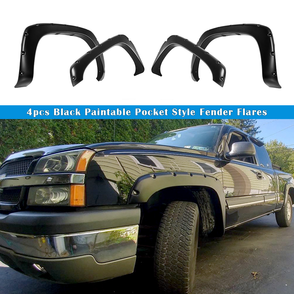 1999-2002 Chevrolet Silverado/1999-2006 GMC Sierra (Excl. Sport)/2007 GMC Sierra Classic Model Front and Rear Wheel Arches Fender Flare Pocket Dimple