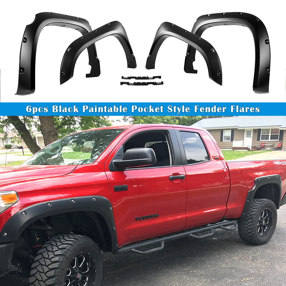 2014-2021 Toyota Tundra (Factory mudflaps must be removed) FRONT&REAR Fender Flare Pocket Dimple