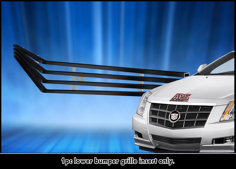 2008-2013 Cadillac CTS (Not For CTS-V) LOWER BUMPER Black Stainless Steel Billet Grille