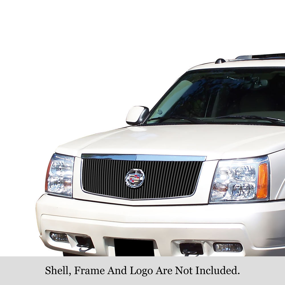 2002-2006 Cadillac Escalade With Logo Show/2002-2006 Cadillac Escalade EXT With Logo Show/2002-2006 Cadillac Escalade ESV With Logo Show MAIN UPPER Black Stainless Steel Billet Grille