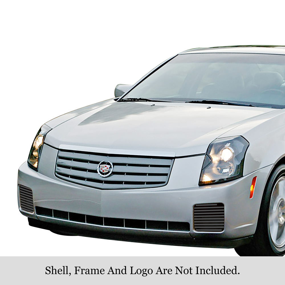 2003-2007 Cadillac CTS FOG LIGHT COVER Black Stainless Steel Billet Grille