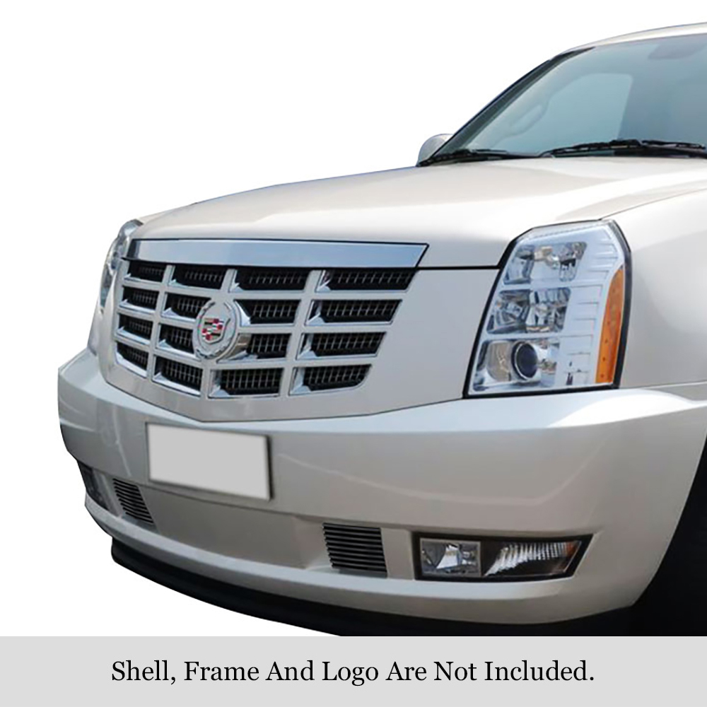2007-2014 Cadillac Escalade Not Fit ESV Platinum And Hybrid Models Without Tow hook TOW HOOK Black Stainless Steel Billet Grille