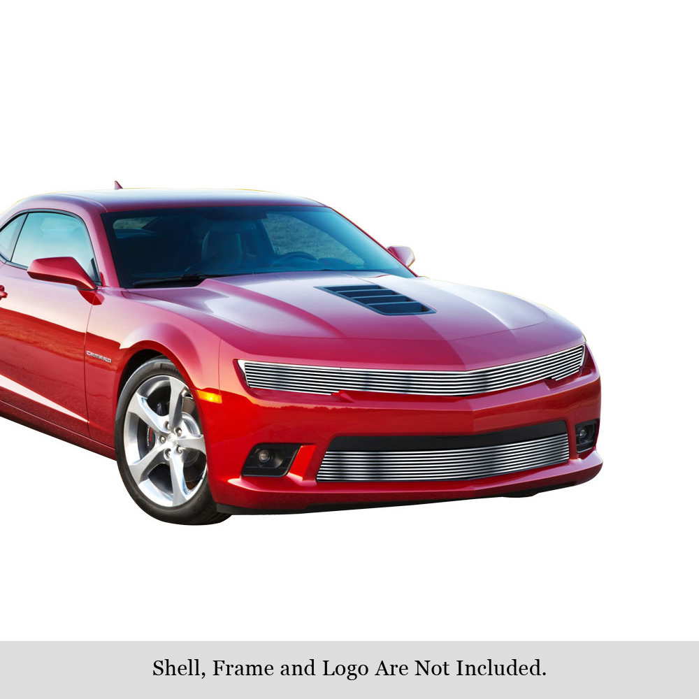 2014-2015 Chevy Camaro LS/LT With RS Package Phantom Style MAIN UPPER + LOWER BUMPER Stainless Steel Billet Grille