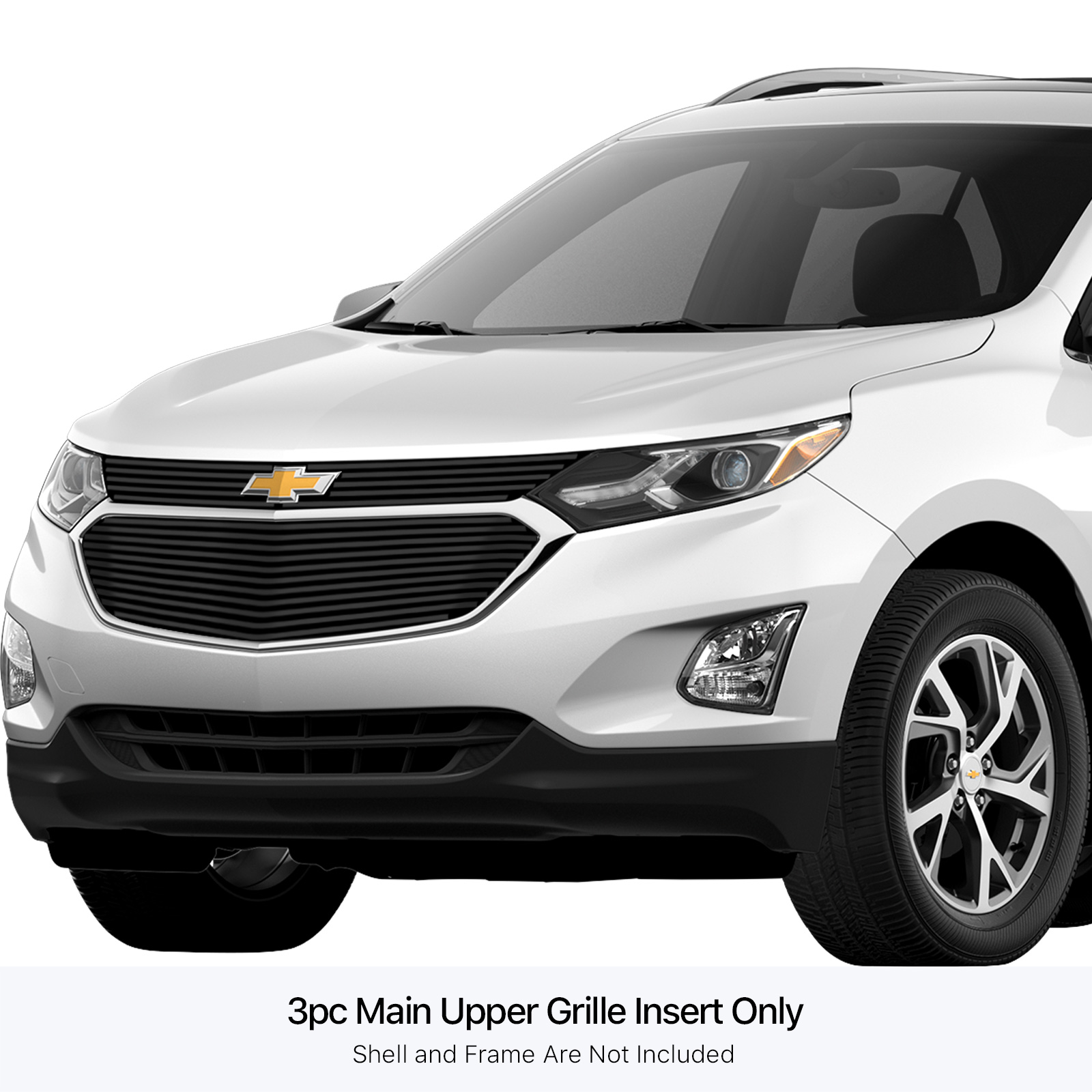 2018-2021 Chevy Equinox Only Fits Bar Style OE Grille MAIN UPPER Black Stainless Steel Billet Grille