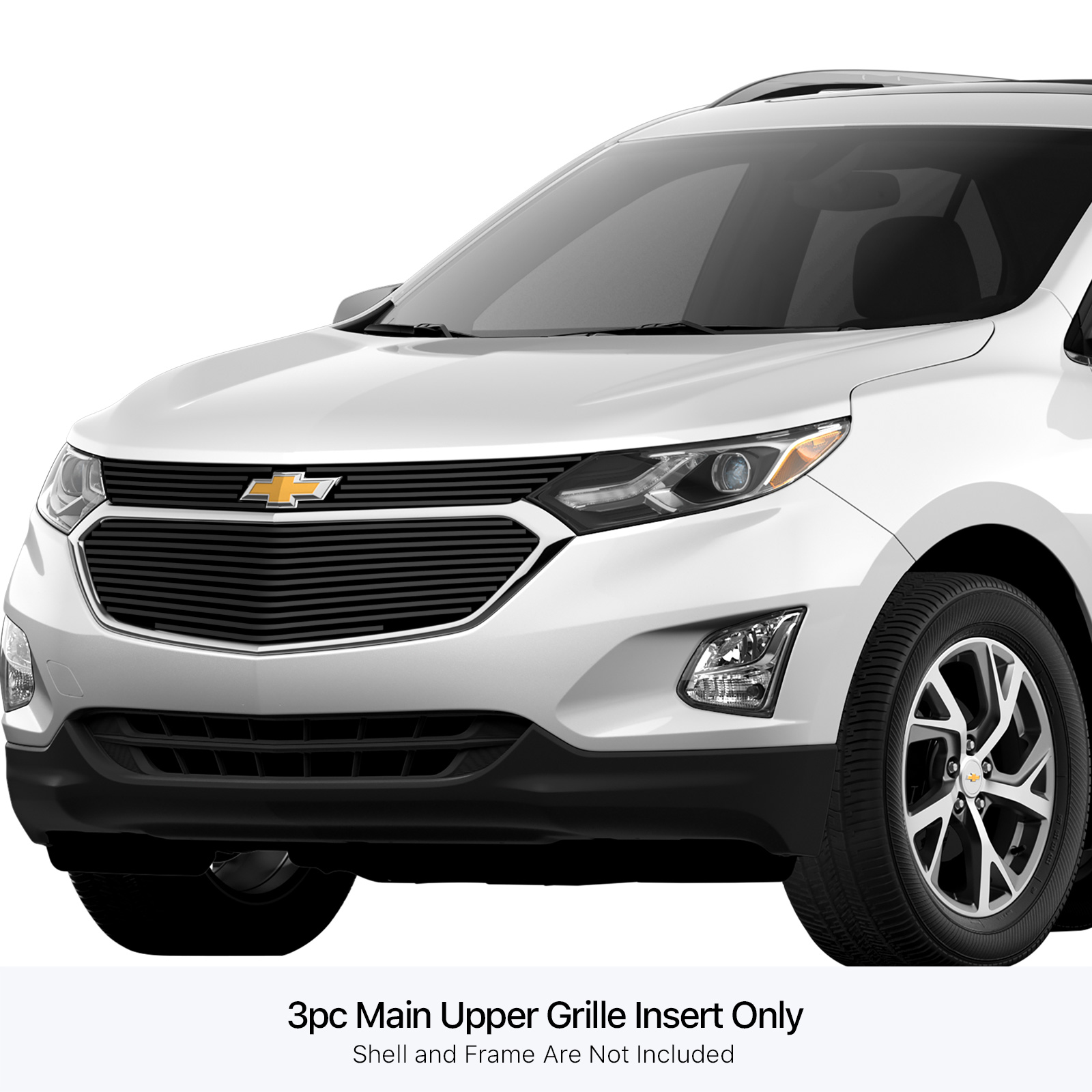 2018-2021 Chevy Equinox Only Fits Honeycomb Style OE Grille MAIN UPPER Black Stainless Steel Billet Grille
