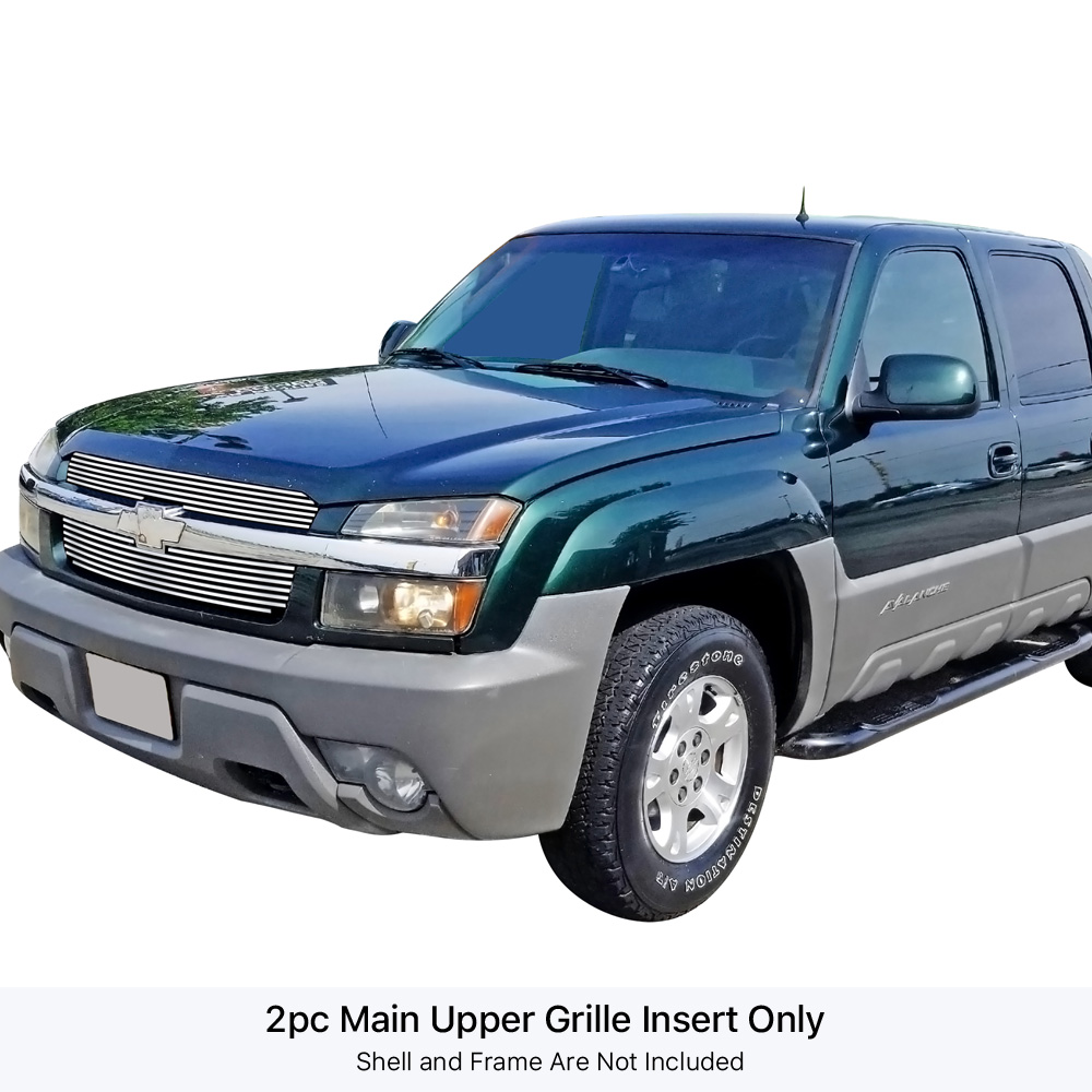 2001-2006 Chevy Avalanche  With Body Cladding MAIN UPPER Stainless Steel Billet Grille