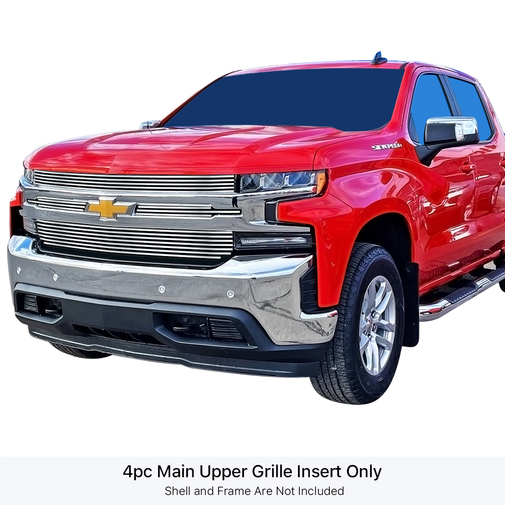 2019-2022 Chevy Silverado 1500 RST/LT/LT Trail Boss (Excl. 2019 Silverado 1500 LD/Classic Style) MAIN UPPER Stainless Steel Billet Grille