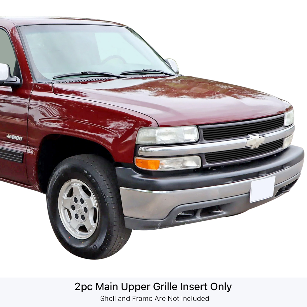 APS Compatible with 1994-1999 GMC C K Pickup Suburban Yukon 31 Bars Black Billet Grille Insert S18-N21058G