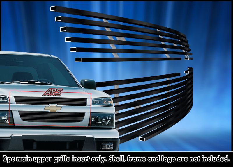 2004-2012 Chevy Colorado Not For Extreme MAIN UPPER Black Stainless Steel Billet Grille