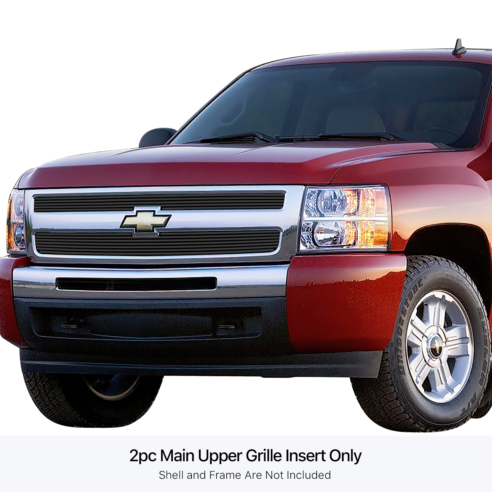 2007-2013 Chevy Silverado 1500 (only for models with logo height exceeding center bar) MAIN UPPER High Density SS Billet Grille