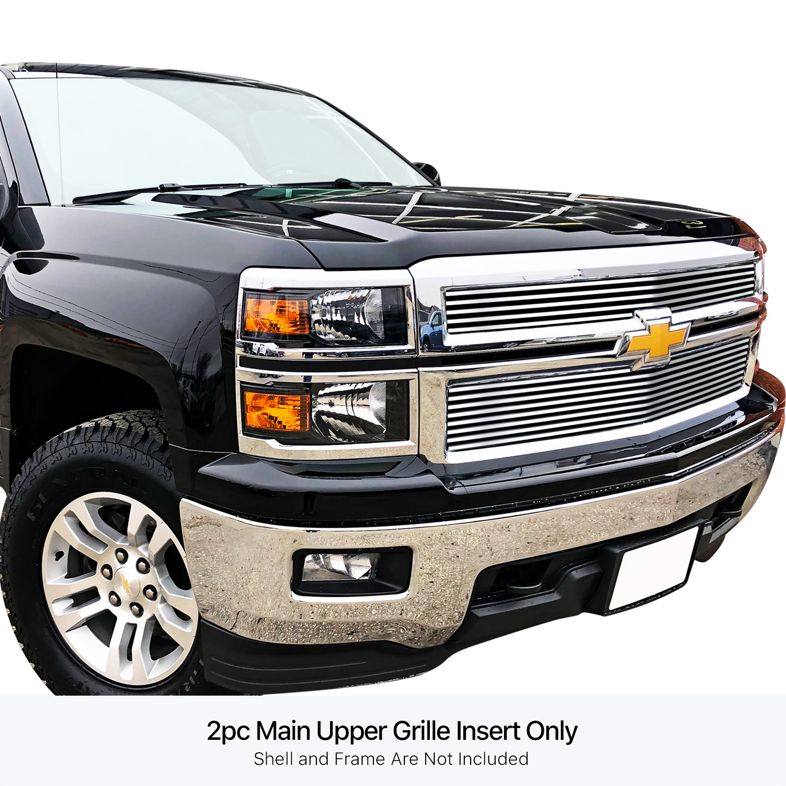 2014-2015 Chevy Silverado 1500 Not for Z71 MAIN UPPER Stainless Steel Billet Grille