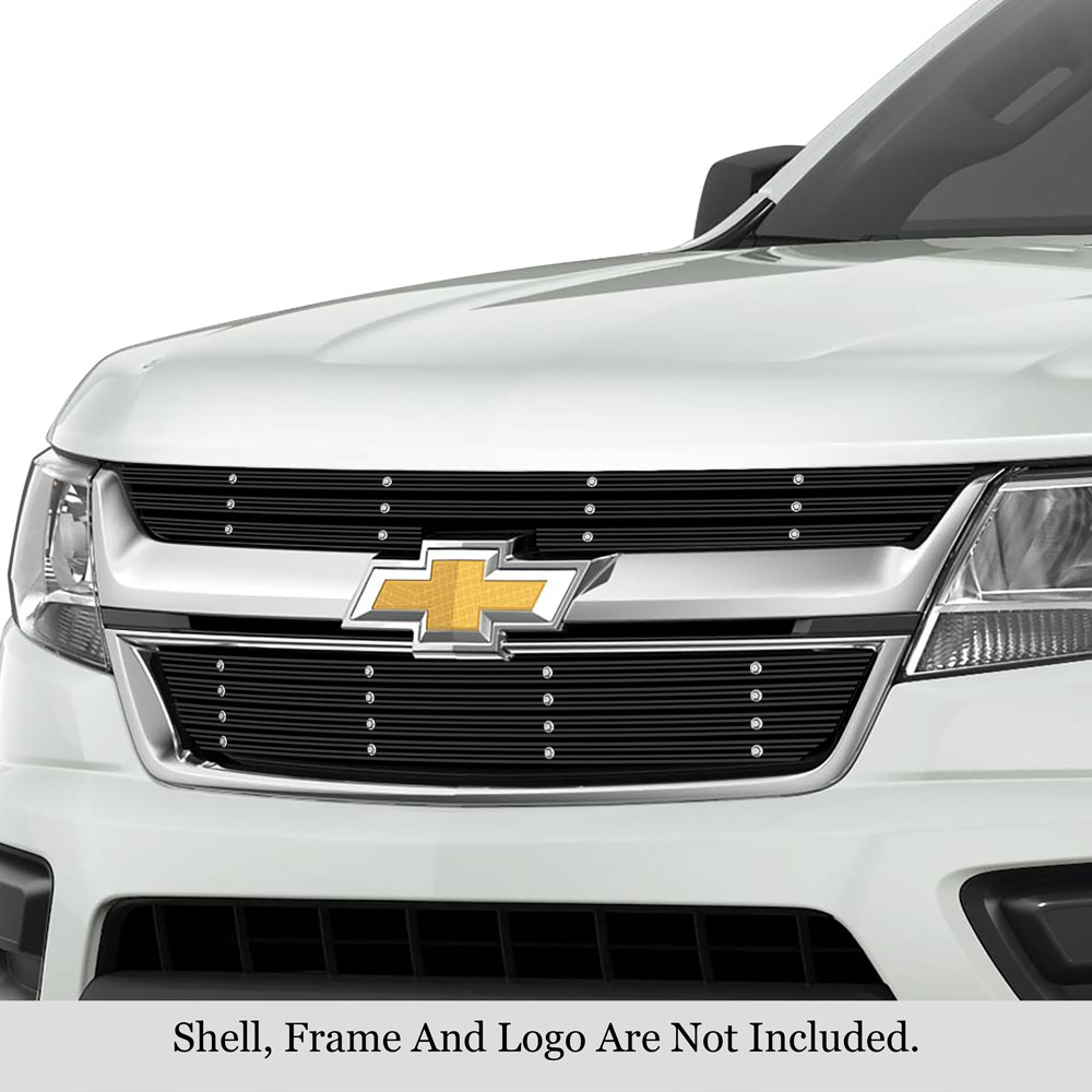 2015-2020 Chevy Colorado Not For ZR2 Model MAIN UPPER Black Rugged Billet Grille