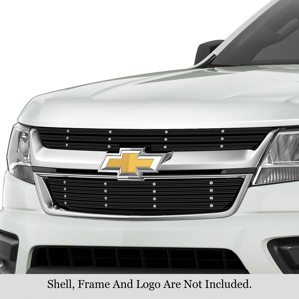 2015-2020 Chevy Colorado Not For ZR2 Model MAIN UPPER Black Rugged Billet Grille