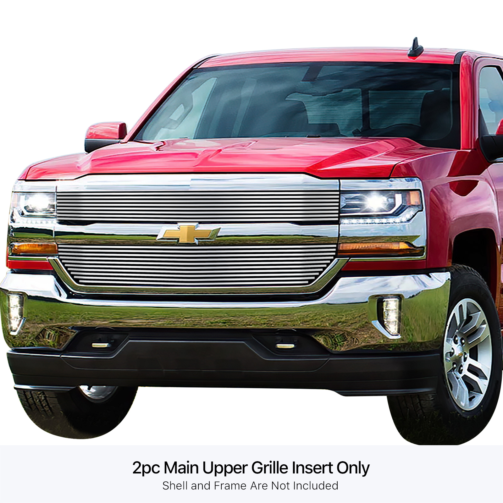 2016-2018 Chevy Silverado 1500 Not For Z71 and High Country Model (Incl. 2019 Silverado 1500 LD) MAIN UPPER High Density SS Billet Grille