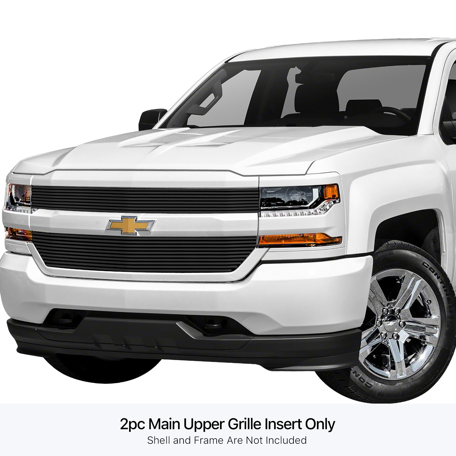 2016-2018 Chevy Silverado 1500 Not For Z71 and High Country Model (Incl. 2019 Silverado 1500 LD) MAIN UPPER High Density SS Billet Grille