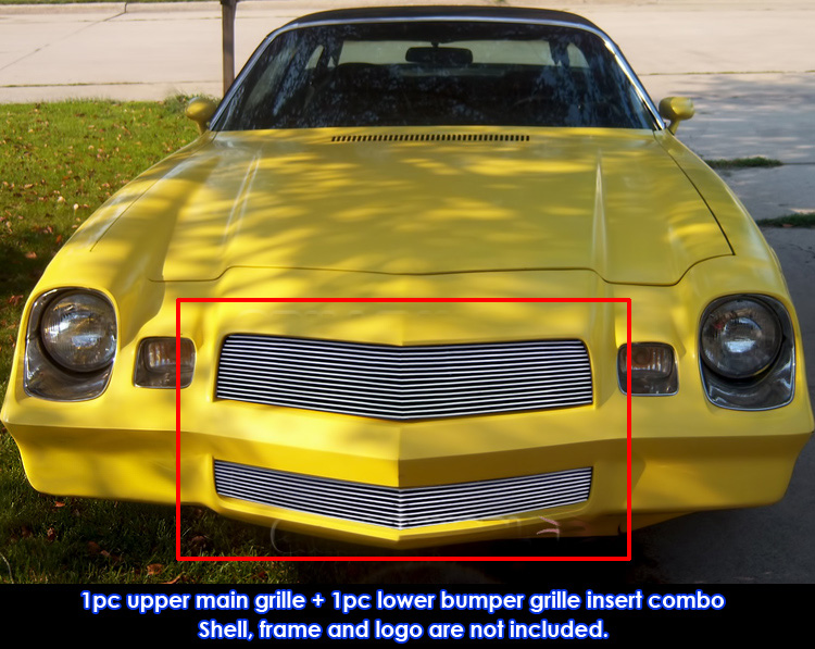 1978-1981 Chevy Camaro MAIN UPPER + LOWER BUMPER Aluminum Billetuminum Billet Grille
