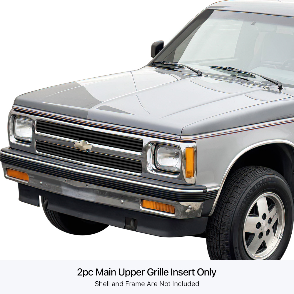 1991-1992 Chevy S-10 Blazer/1991-1992 Chevy S-10 MAIN UPPER Black Stainless Steel Billet Grille