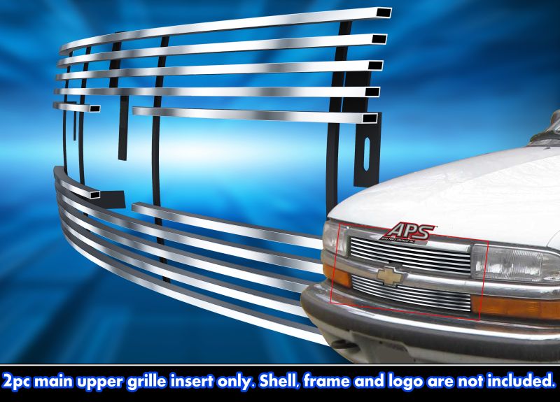 1998-2005 Chevy Blazer Horizontal Bar/1998-2004 Chevy S-10 Horizontal Bar MAIN UPPER Stainless Steel Billet Grille
