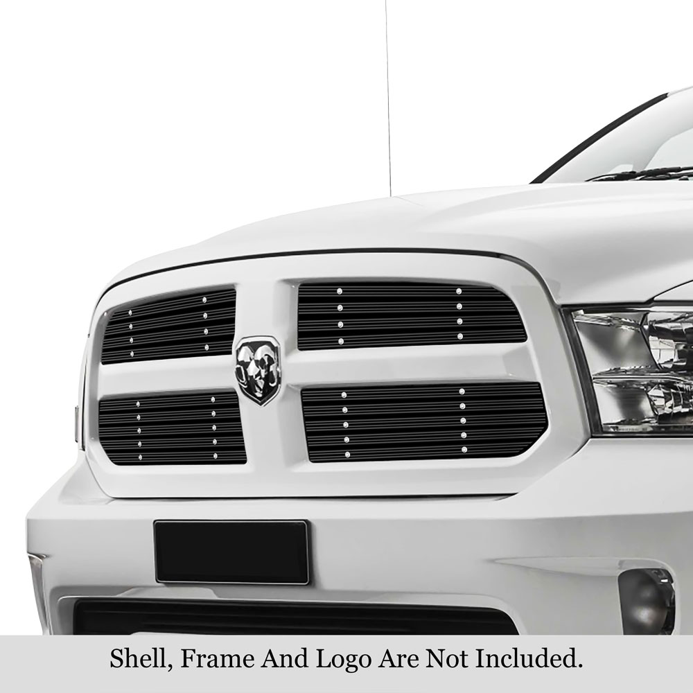 2013-2018 Ram 1500 Honeycomb Style Only/2019-2021 Ram 1500 Classic Honeycomb Style Only MAIN UPPER Black Rugged Billet Grille
