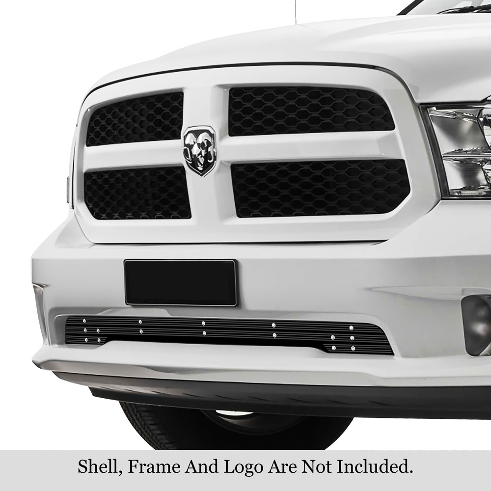 2013-2018 Ram 1500 Express And Sport Model/2019-2021 Ram 1500 Classic Express And Sport Model Only LOWER BUMPER Black Rugged Billet Grille