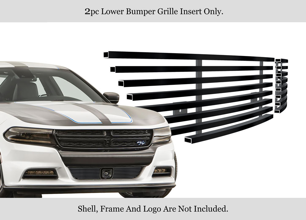2015-2018 Dodge Charger With Adaptive Cruise Control (Not for Daytona and RT SCAT Pack and SRT)/2019-2023 Dodge Charger With Adaptive Cruise Control Only for SXT LOWER BUMPER Black Stainless Steel Billet Grille