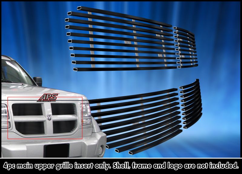 2007-2011 Dodge Nitro MAIN UPPER Black Stainless Steel Billet Grille