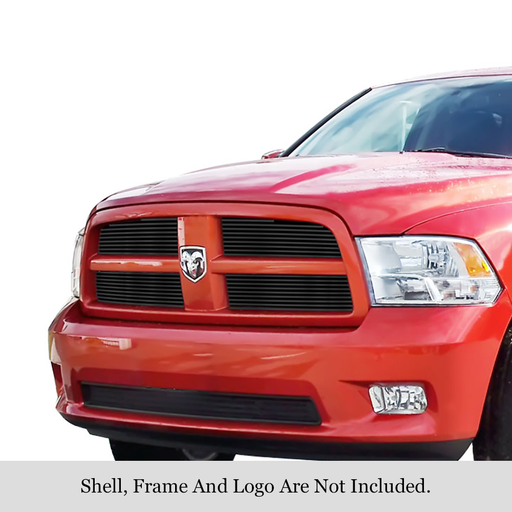 2009-2012 Dodge Ram 1500 Honeycomb Style Only MAIN UPPER Black Stainless Steel Billet Grille