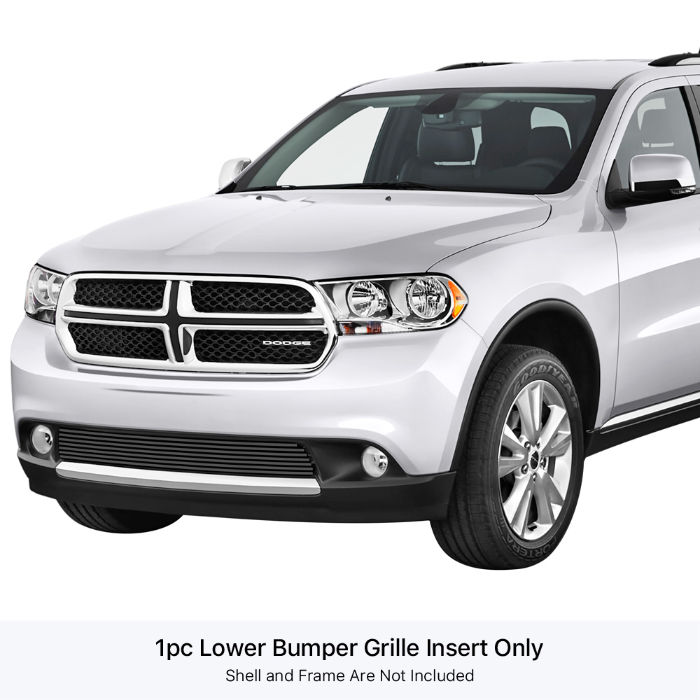 2011-2013 Dodge Durango (Tow Hook Must Be removed) LOWER BUMPER Black Stainless Steel Billet Grille