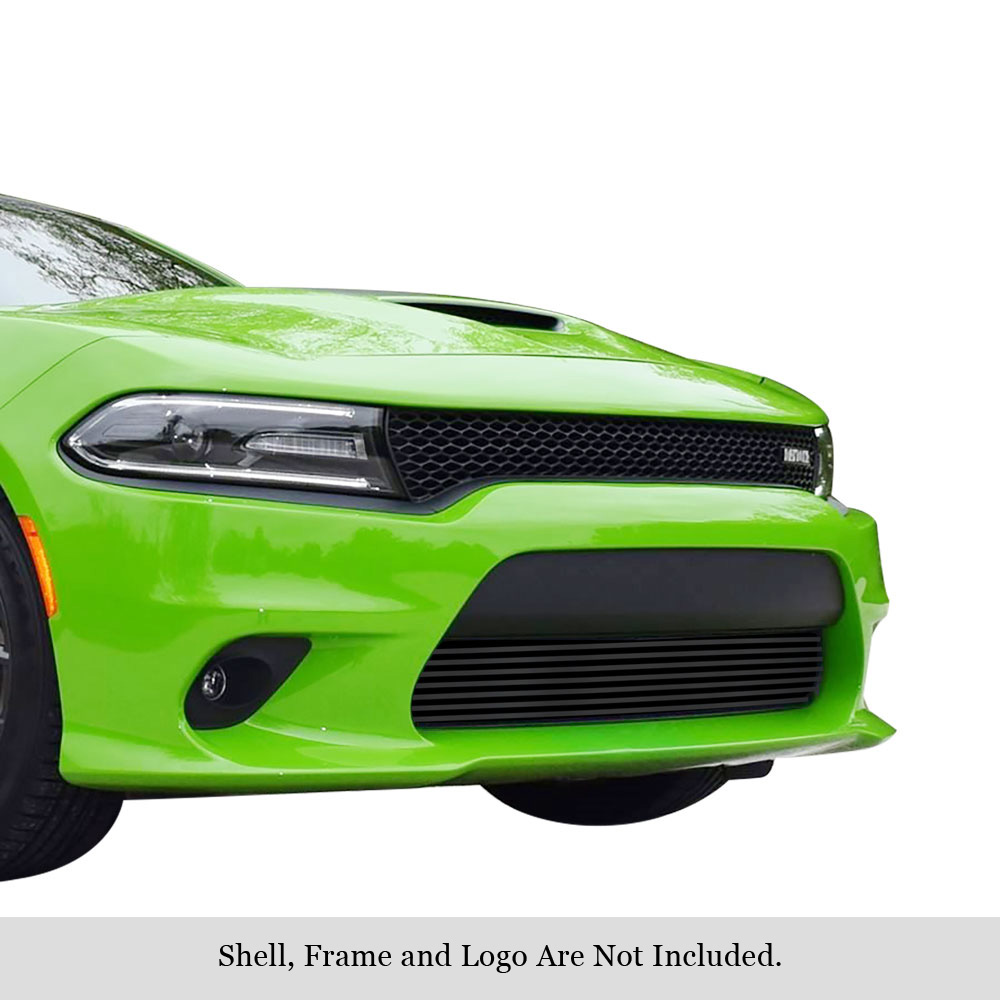 2015-2018 Dodge Charger Without Adaptive Cruise Control (Only for Daytona and RT SCAT pack and Daytona 392 and SRT 392 and SRT Hellcat) / 2019 Dodge Charger Without Adaptive Cruise Control (Only for GT and RT) LOWER BUMPER Black Stainless Steel Billet Gri