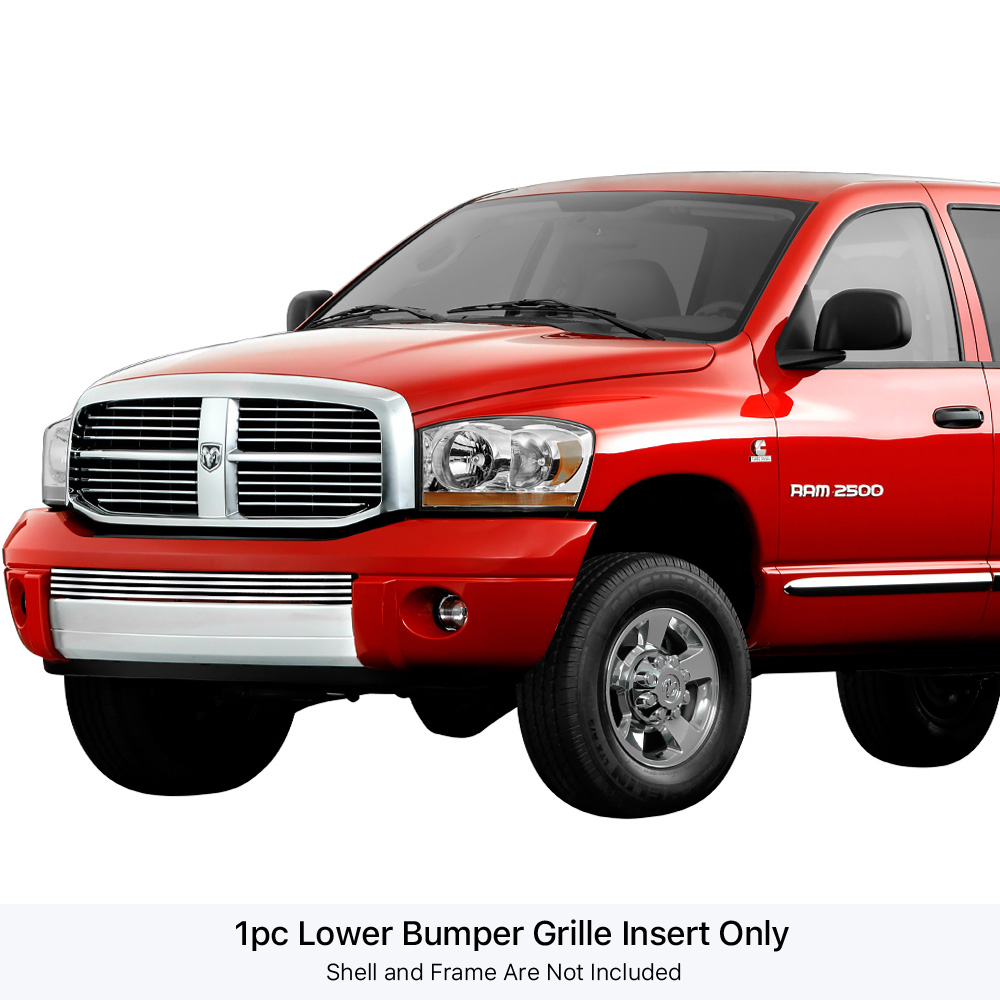 2006-2008 Dodge Ram 1500 Sport Tow Hook Must Be Removed LOWER BUMPER Stainless Steel Billet Grille