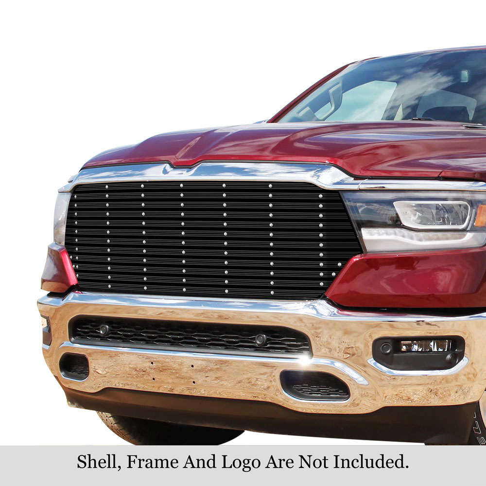 2019-2023 Ram 1500 Laramie/Lone Star/Big Horn/Tradesman (Excl. 19-23 Ram 1500 Classic/ Excl. Laramie Limited) Main Upper Black Rugged Billet Grille