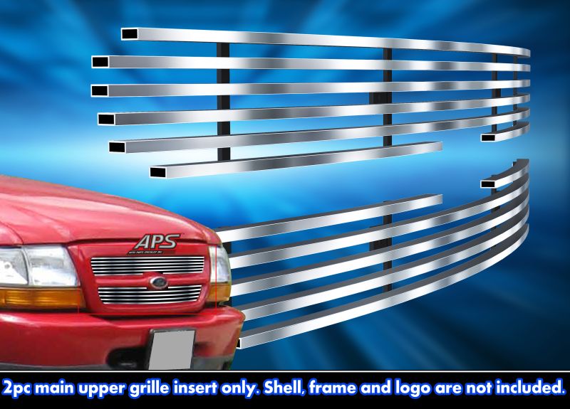 1998-2000 Ford Ranger Only For 2WD MAIN UPPER Stainless Steel Billet Grille