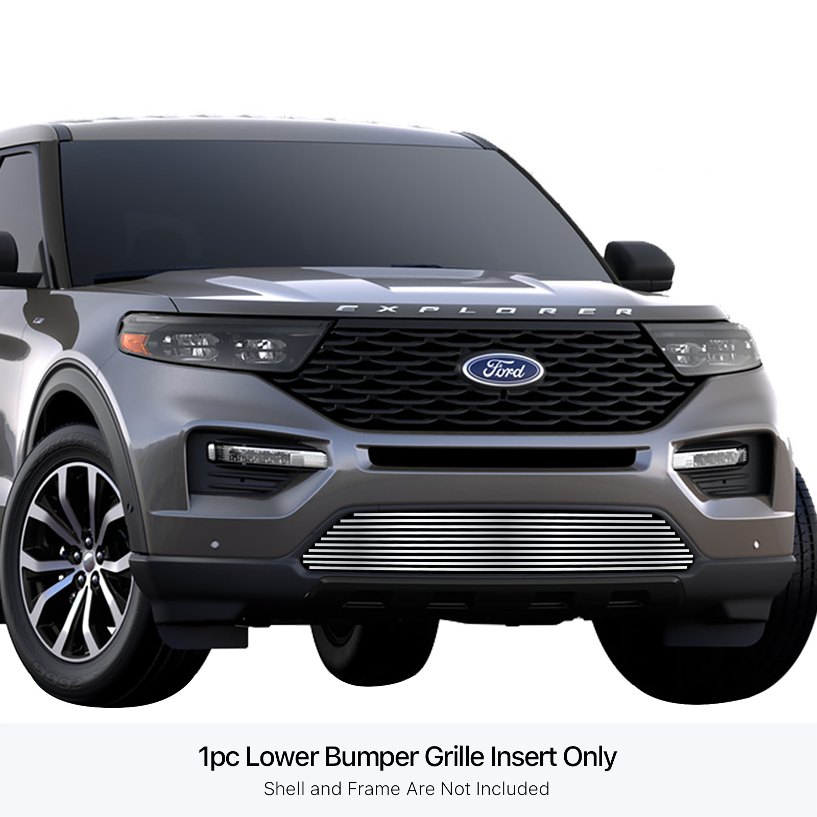 2020-2024 Ford Explorer Without Sensor LOWER BUMPER Stainless Steel Billet Grille
