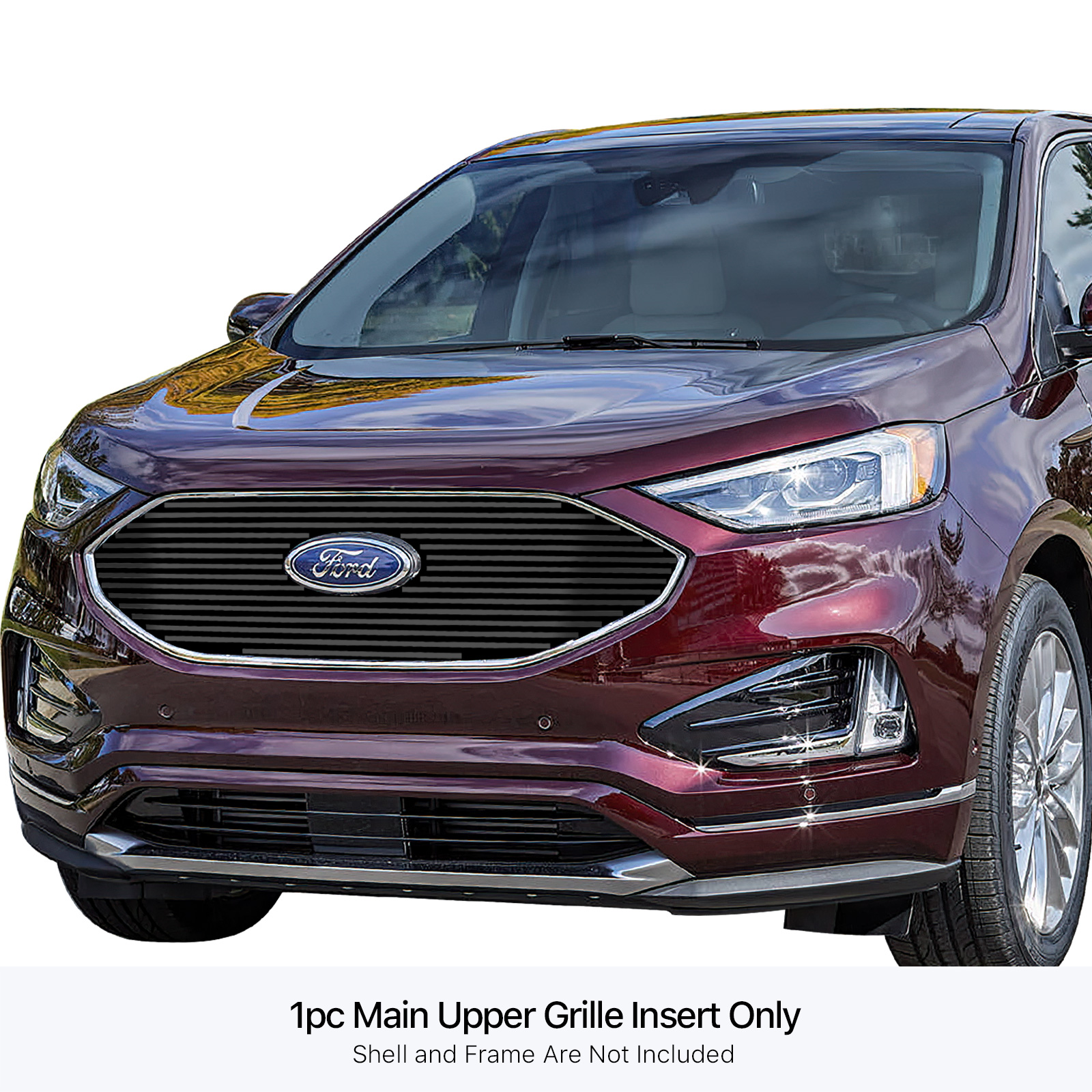 2019-2022 Ford Edge Not For ST&ST-Line/2023-2024 Ford Edge Titanium Main Upper Black Stainless Steel Billet Grille