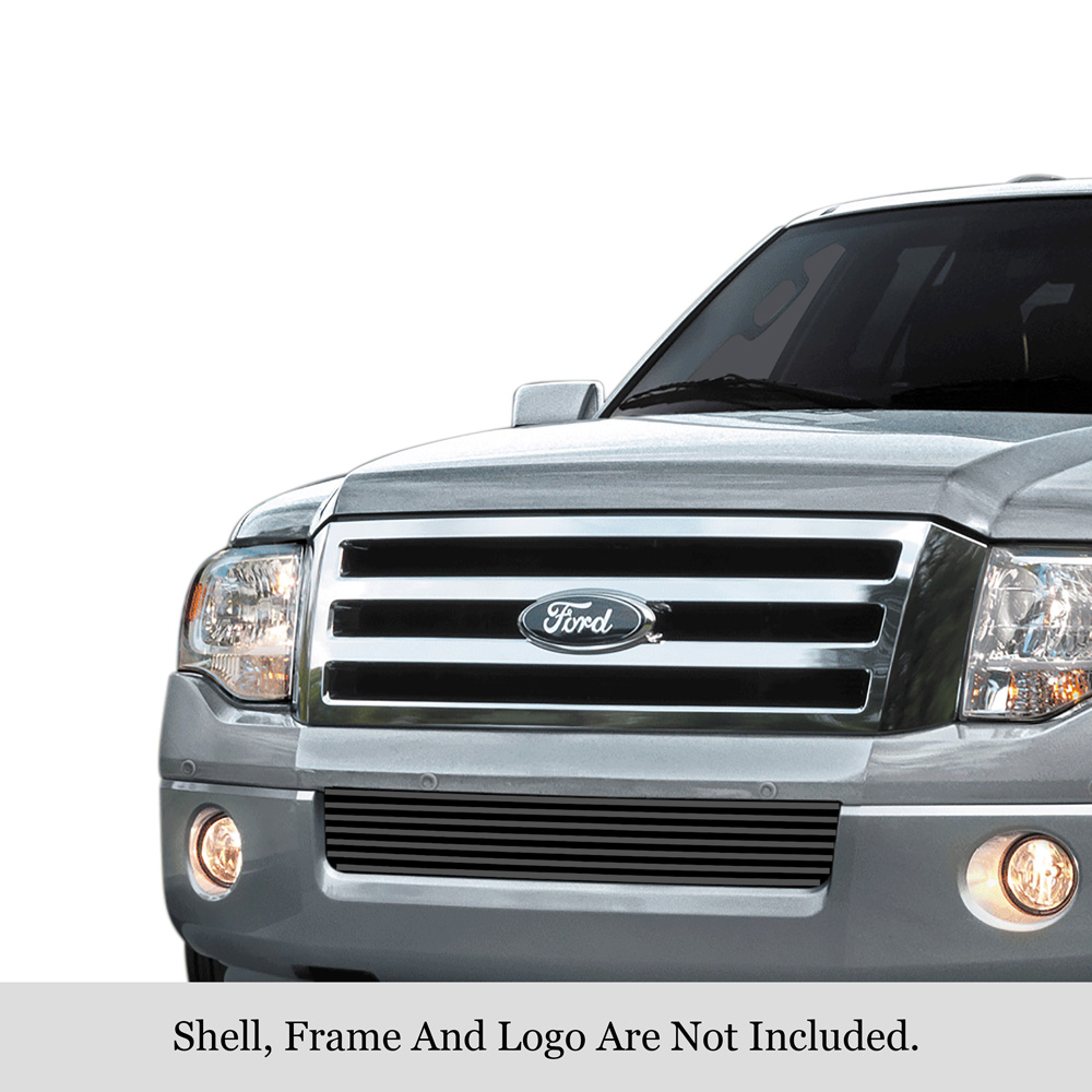 2007-2014 Ford Expedition LOWER BUMPER Black Stainless Steel Billet Grille