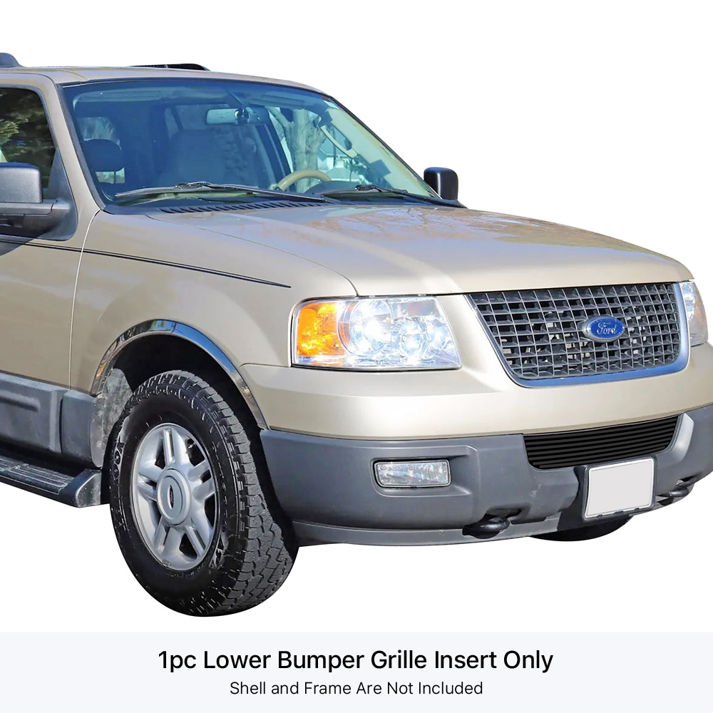 2003-2006 Ford Expedition Web All Models LOWER BUMPER Black Stainless Steel Billet Grille