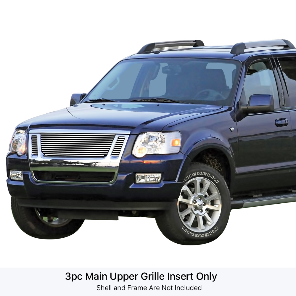 2007-2010 Ford Explorer Sport Trac  Not For Adrenalin MAIN UPPER Stainless Steel Billet Grille