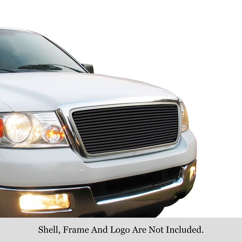 2004-2008 Ford F-150 Honeycomb Style Not For FX2/FX4 and King Ranch Model MAIN UPPER Black Stainless Steel Billet Grille
