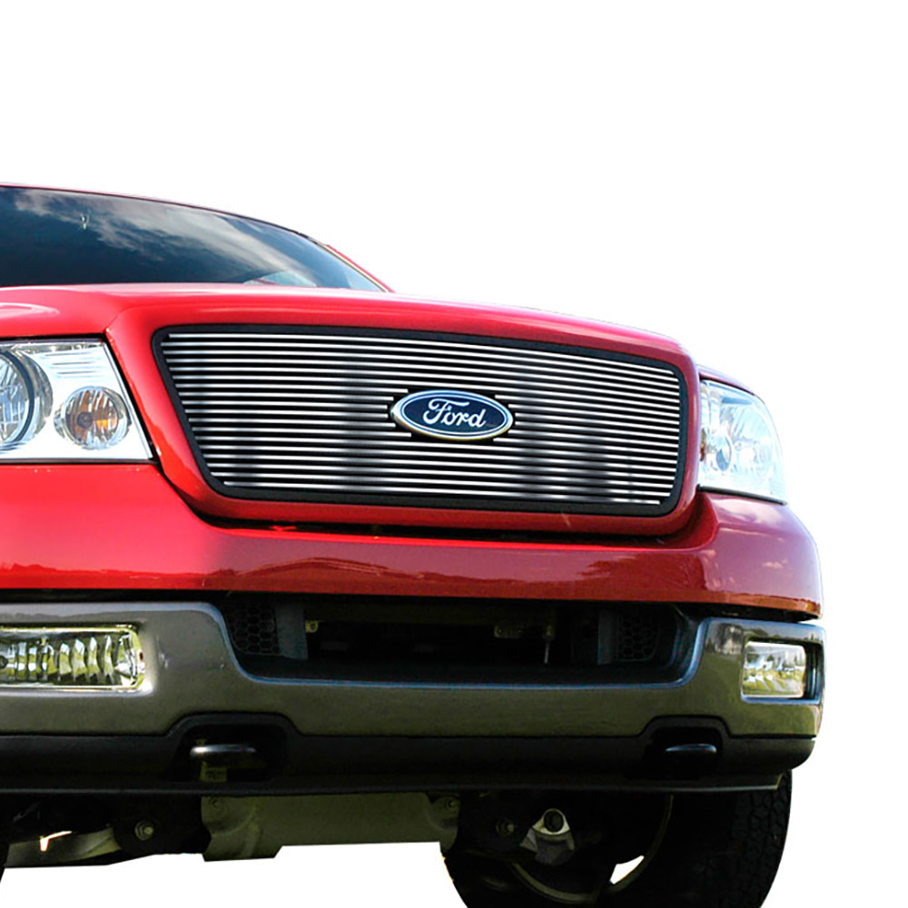 2004-2008 Ford F-150 Honeycomb Style With Logo Show Not For FX2/FX4 and King Ranch Model MAIN UPPER Stainless Steel Billet Grille