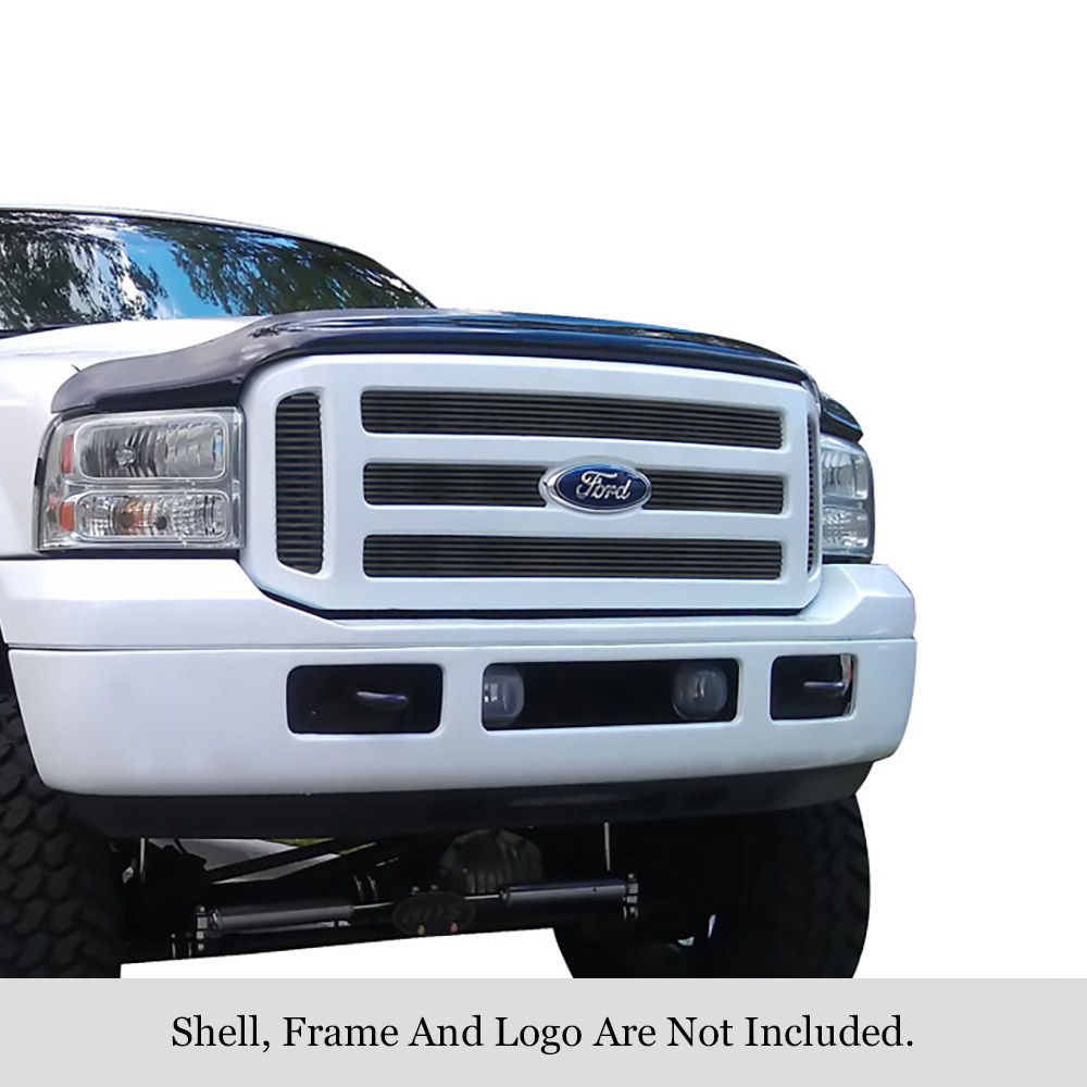 2005-2007 Ford Excursion No Honeycomb Between Bars/2005-2007 Ford F-250 No Honeycomb Between Bars/2005-2007 Ford F-350 No Honeycomb Between Bars/2005-2007 Ford F-450 No Honeycomb Between Bars/2005-2007 Ford F-550 No Honeycomb Between Bars MAIN UPPER Black