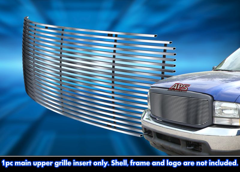 2000-2004 Ford Excursion 1 PC Cover 3 Holes MAIN UPPER Stainless Steel Billet Grille