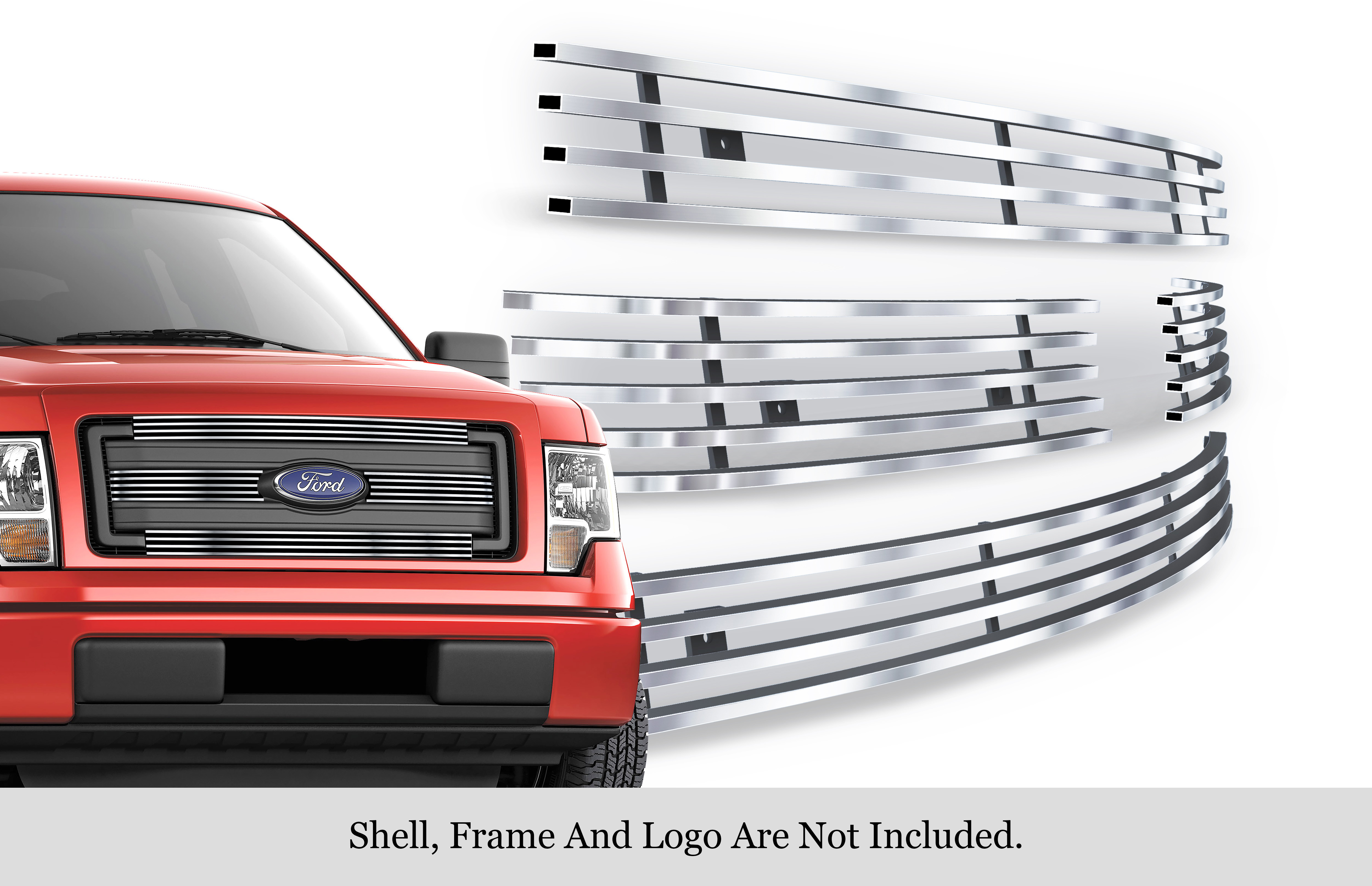 2013-2014 Ford F-150 Only For XL And XLT MAIN UPPER Stainless Steel Billet Grille