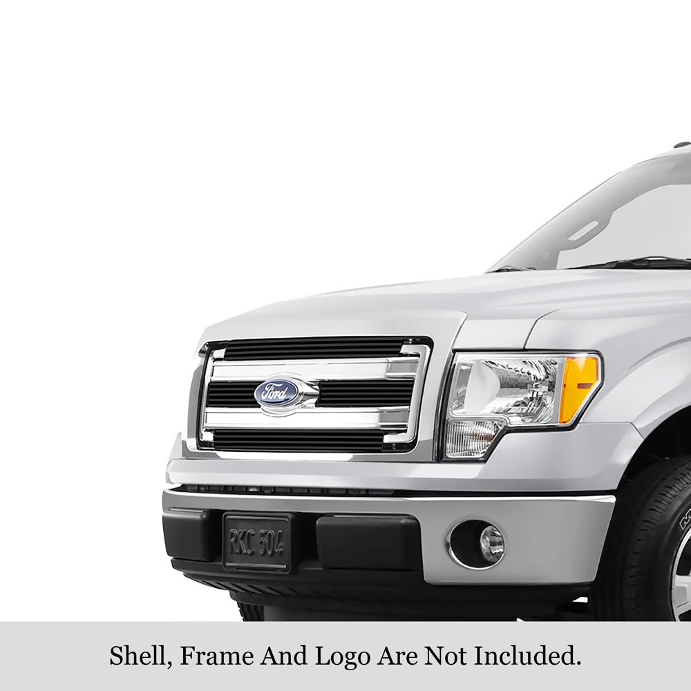 2013-2014 Ford F-150 XL /2013-2014 Ford F-150 XLT MAIN UPPER Black Stainless Steel Billet Grille