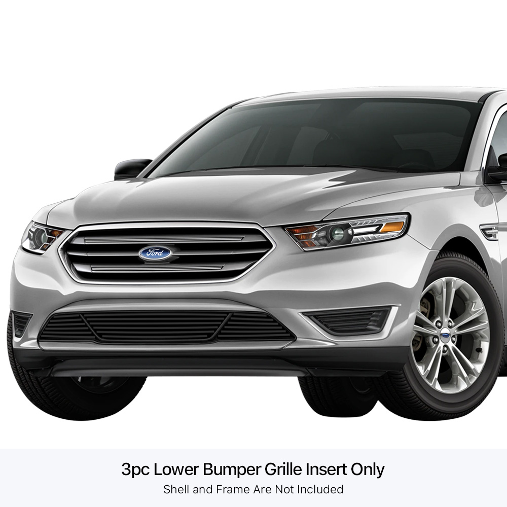 2013-2019 Ford Taurus All Model With Honeycomb Bumper LOWER BUMPER Black Stainless Steel Billet Grille