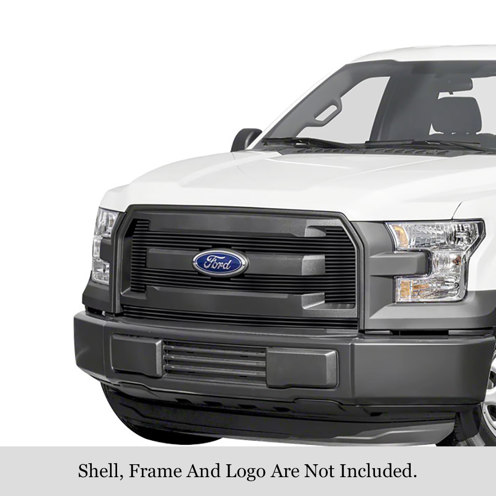 2015-2017 Ford F-150 XL MAIN UPPER Black Stainless Steel Billet Grille