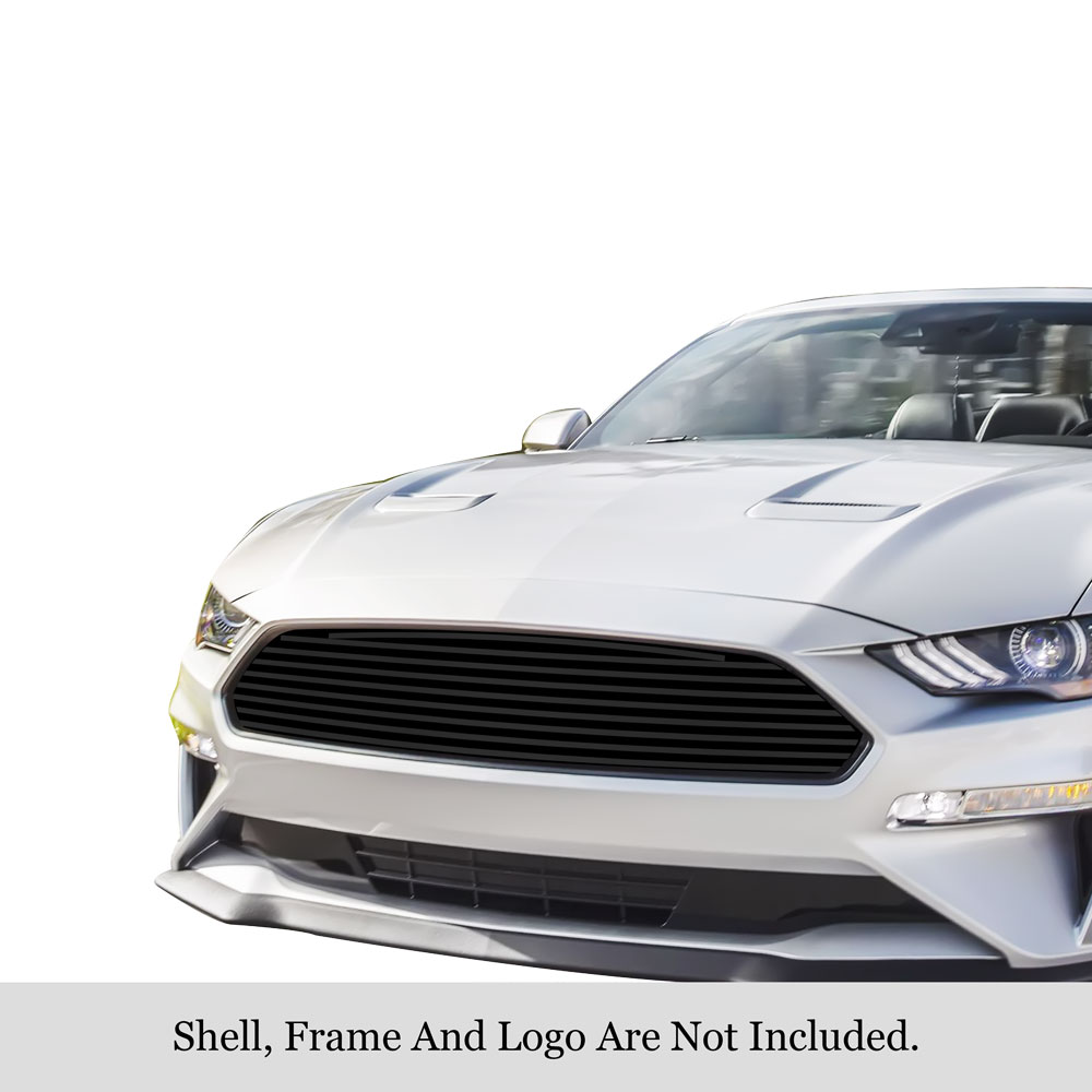 2018-2022 Ford Mustang Only for EcoBoost models MAIN UPPER Black Stainless Steel Billet Grille