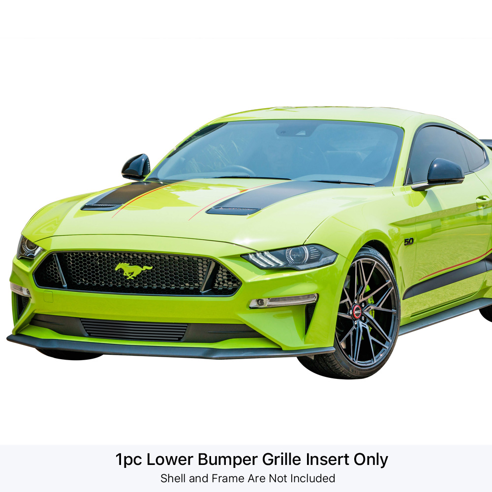 2018-2022 Ford Mustang Only for V8 GT models LOWER BUMPER Black Stainless Steel Billet Grille