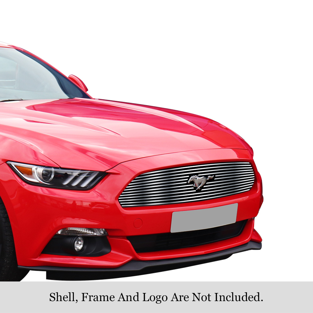 2015-2017 Ford Mustang Only for V6 Base models with logo show MAIN UPPER Stainless Steel Billet Grille