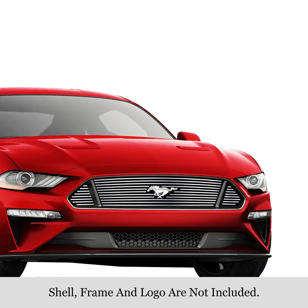 2018-2022 Ford Mustang Only for V8 GT models with logo show MAIN UPPER Stainless Steel Billet Grille
